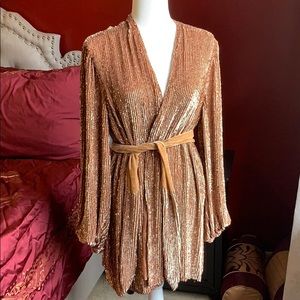 Retrofete Gabrielle Robe Dress Bronze NWOT